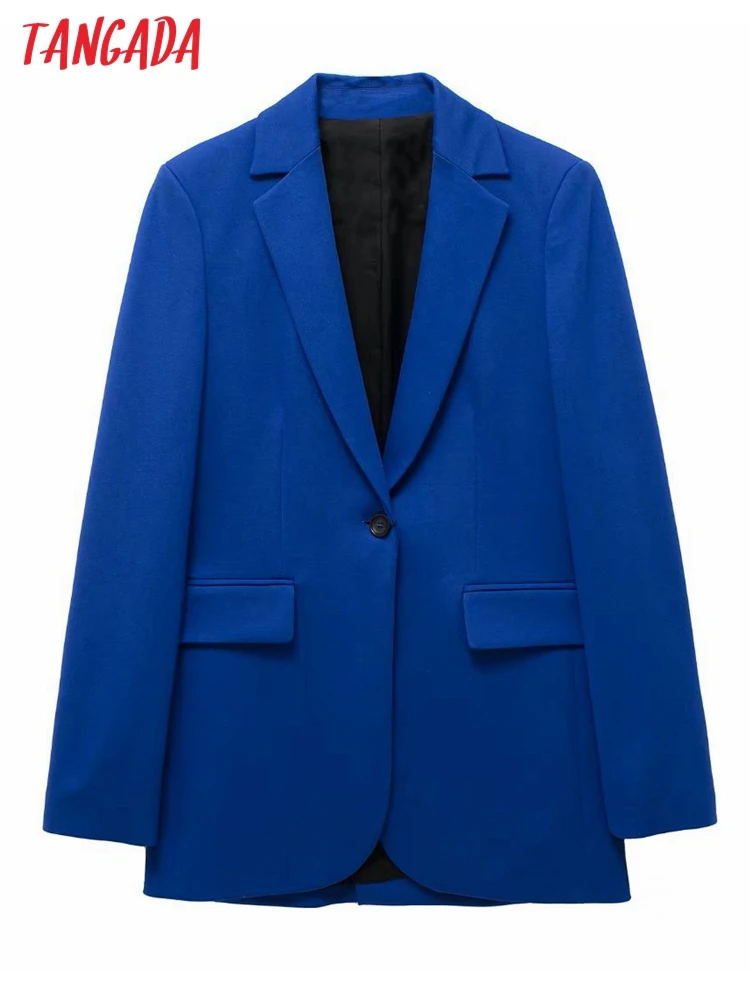 Tangada Women Fashion Blue Suit Blazer Coat Vintage Long Sleeve Flap Pockets Female Outerwear 3H408
Tangada Women Fashion Blue Suit Blazer Coat Vintage Long Sleeve Flap Pockets Female Outerwear 3H408