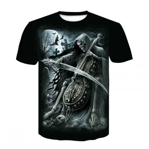 Fashion Trend Men's T-shirt 3D High Quality Printed Short-Sleeved Cool T-shirt Skull Motorcycle personality street top
Fashion Trend Men's T-shirt 3D High Quality Printed Short-Sleeved Cool T-shirt Skull Motorcycle personality street top