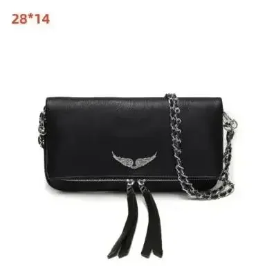 

ZADIG&VOLTAIRE Shoulder Bags 2023 For Women Crossbody Bag Designer Wing Decoration 2Chains Straps Flap Zipper Rock Nano