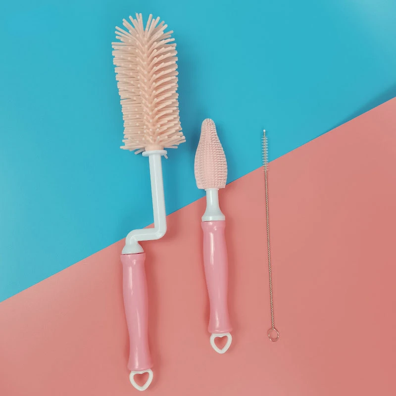 Silicone bottle brush straw brush nipple brush three-piece set 360° rotating cleaning portable bottle nipples brush
Silicone bottle brush straw brush nipple brush three-piece set 360° rotating cleaning portable bottle nipples brush