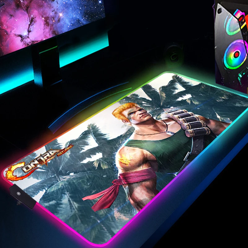 Contra RGB Desk Mat Luminous Mousepad Xxl Gaming Mouse Pad Backlight With Wire LED Pc Gamer Accessories Keyboard Large Extended
Contra RGB Desk Mat Luminous Mousepad Xxl Gaming Mouse Pad Backlight With Wire LED Pc Gamer Accessories Keyboard Large Extended