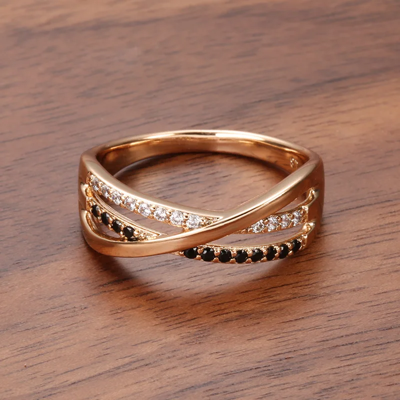 New Design Fashion Black Zircon Rings For Women 585 Rose Gold Personality Cross Ring Vintage Jewelry White Crystal Accessories
New Design Fashion Black Zircon Rings For Women 585 Rose Gold Personality Cross Ring Vintage Jewelry White Crystal Accessories