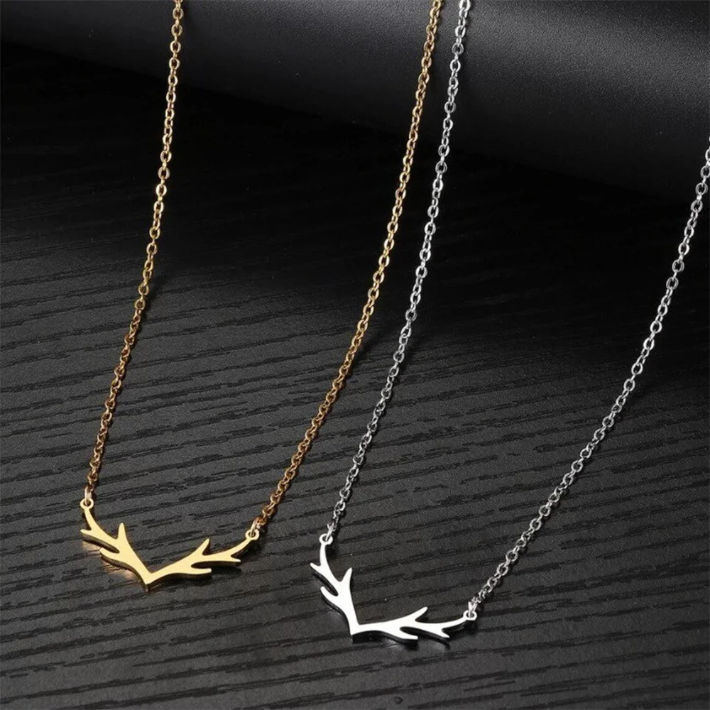 Stainless Steel Necklaces Exquisite Antlers Pendant Chain Choker for Women Girls Charm Engagement Wedding Jewelry Gift
Stainless Steel Necklaces Exquisite Antlers Pendant Chain Choker for Women Girls Charm Engagement Wedding Jewelry Gift