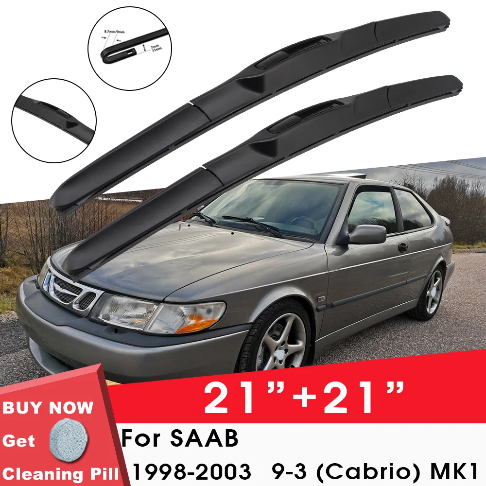 Car Wiper Blade Front Window Windshield Rubber Wiper For SAAB 9-3 (Cabrio) MK1 1998-2003 21"+21" LHD RHD Car Accessories
Car Wiper Blade Front Window Windshield Rubber Wiper For SAAB 9-3 (Cabrio) MK1 1998-2003 21"+21" LHD RHD Car Accessories