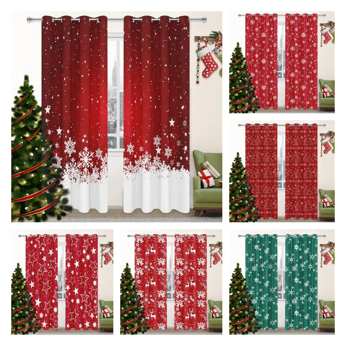 Christmas Curtains for Living Room Blackout Curtain for The Bedroom Aesthetic Decoration Snowflake Cortinas Para La Sala 2panels
Christmas Curtains for Living Room Blackout Curtain for The Bedroom Aesthetic Decoration Snowflake Cortinas Para La Sala 2panels