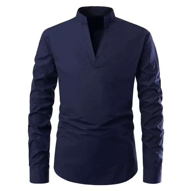New Men's Chinese Vintage Shirt Men V-Neck Long sleeve Shirt Solid Color Slim Fit Male Tops M-2XL
New Men's Chinese Vintage Shirt Men V-Neck Long sleeve Shirt Solid Color Slim Fit Male Tops M-2XL