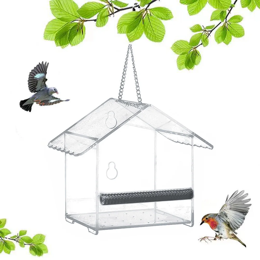 Outdoor Hanging Bird Feeder With Suction Cups Pet Food Dispenser House Shape Acrylic Outdoor Bird Feeder Food Container
Outdoor Hanging Bird Feeder With Suction Cups Pet Food Dispenser House Shape Acrylic Outdoor Bird Feeder Food Container