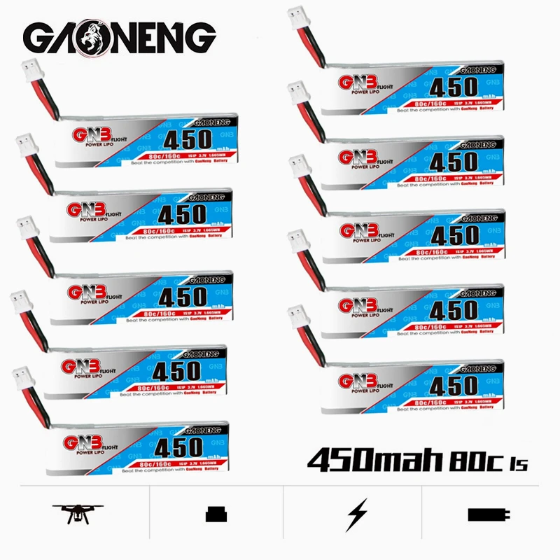 10PCS Gaoneng GNB MAX 160C 450mah 3.7V 80C PH2.0 Connector Lipo Battery For FPV Betafpv Tiny7 E010 Emax Freestyle Whoop Drone
10PCS Gaoneng GNB MAX 160C 450mah 3.7V 80C PH2.0 Connector Lipo Battery For FPV Betafpv Tiny7 E010 Emax Freestyle Whoop Drone