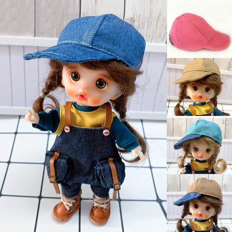 

D04-A012 children handmade toy 1/12 ob11 Doll BJD/SD GSC doll Accessories Casual Patchwork Peaked Cap 1pcs