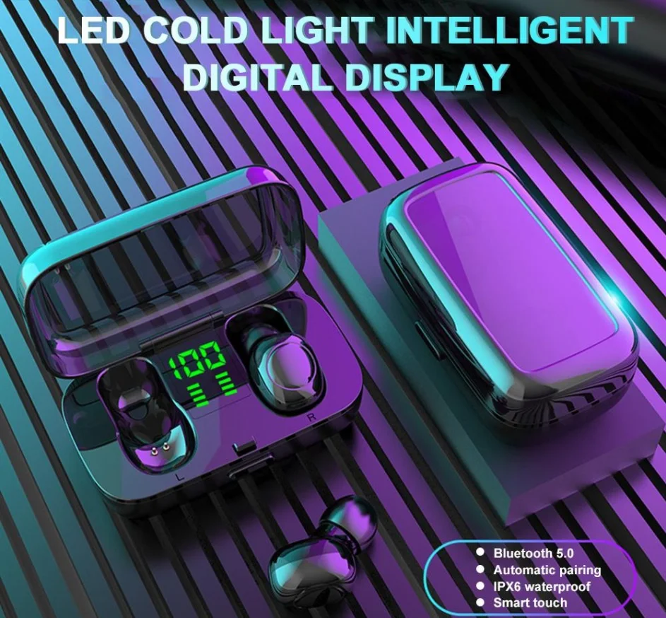 TWS Bluetooth 5.0 Headphones Wireless Earbuds Mini Earphones Stereo Headsets IPX
TWS Bluetooth 5.0 Headphones Wireless Earbuds Mini Earphones Stereo Headsets IPX