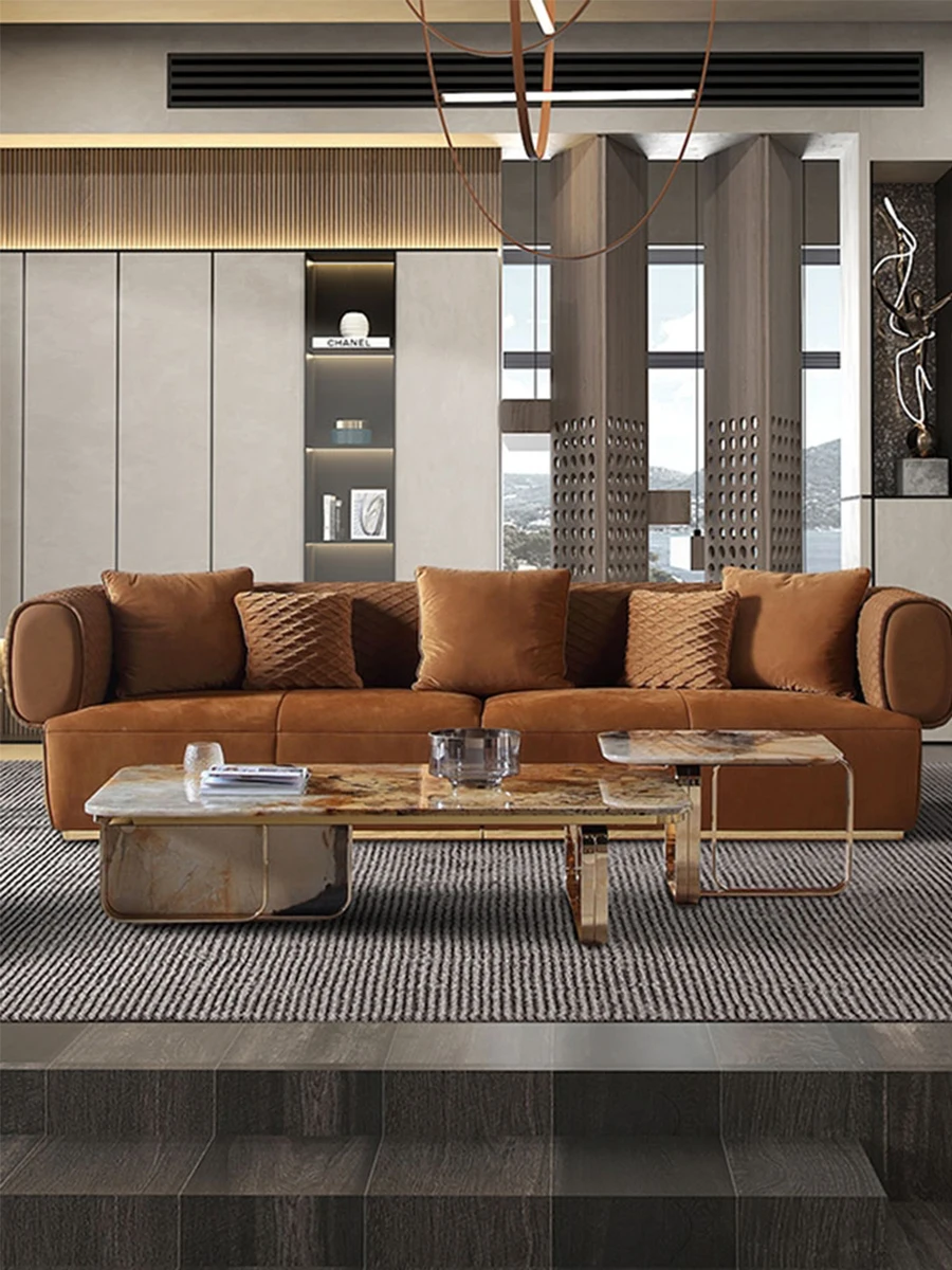 Italian light luxury sofa simple modern high-end villa living room small apartment creative designer fabric sofa
Italian light luxury sofa simple modern high-end villa living room small apartment creative designer fabric sofa