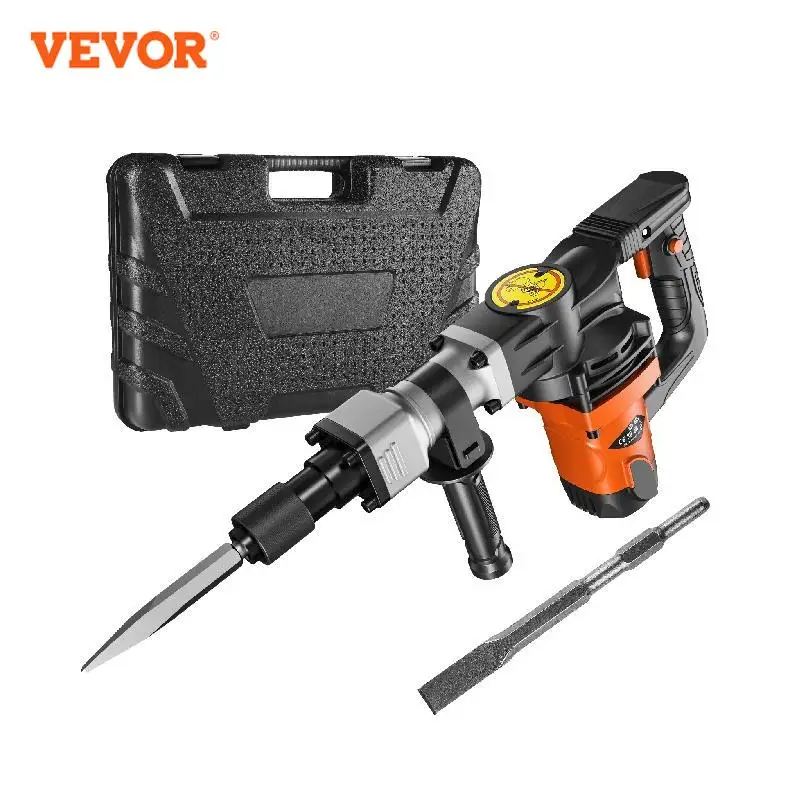 VEVOR 1400W Demolition Jack Hammer Electric Jackhammer Heavy Duty 2900 BPM Concrete Breaker 2pcs Chisels Bits Chipping
VEVOR 1400W Demolition Jack Hammer Electric Jackhammer Heavy Duty 2900 BPM Concrete Breaker 2pcs Chisels Bits Chipping
