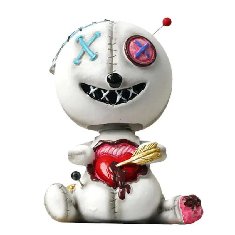 

Voodoo Doll Shaking Head Ornament Resin Curse Doll Car Dashboard Decoration Curse Doll Dissecting Open Heart Perfect For Car