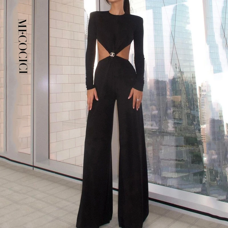 MECOCICI Women Sexy Jumpsuit Round Neck Long Sleeves Solid Color Backless Cutout Waist Loose Wide Legs Romper High Streetwear
MECOCICI Women Sexy Jumpsuit Round Neck Long Sleeves Solid Color Backless Cutout Waist Loose Wide Legs Romper High Streetwear