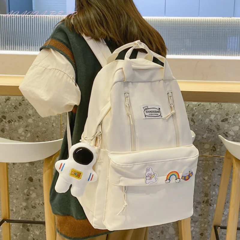Casual Backpack Nylon Student School Backpack for Girls Double Zipper Designer Fancy Keychain Charms New School Bag for Teenager
Casual Backpack Nylon Student School Backpack for Girls Double Zipper Designer Fancy Keychain Charms New School Bag for Teenager