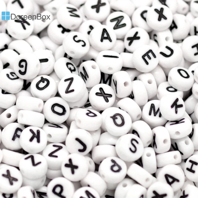 Doreen Box White & Black Randomly Mixed Letter Alphabet Flat Round Acrylic Beads For DIY Jewelry Making 7mm(1/4"),500- 1000Pcs
Doreen Box White & Black Randomly Mixed Letter Alphabet Flat Round Acrylic Beads For DIY Jewelry Making 7mm(1/4"),500- 1000Pcs