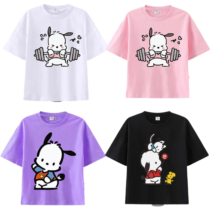 Sanrios Anime Kawaii Pochacco Kids Short Sleeve T-Shirt Summer Cartoon Cotton Round Neck Print Short Sleeve Jacket Birthday Gift
Sanrios Anime Kawaii Pochacco Kids Short Sleeve T-Shirt Summer Cartoon Cotton Round Neck Print Short Sleeve Jacket Birthday Gift