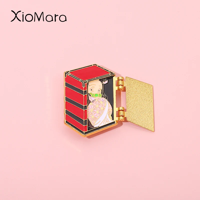 Demon Slayer Flip Cover Box Enamel Pins Kamado Nezuko Brooches Lapel Badges Cartoon Anime Jewelry Birthday Gifts For Fan Friends
Demon Slayer Flip Cover Box Enamel Pins Kamado Nezuko Brooches Lapel Badges Cartoon Anime Jewelry Birthday Gifts For Fan Friends