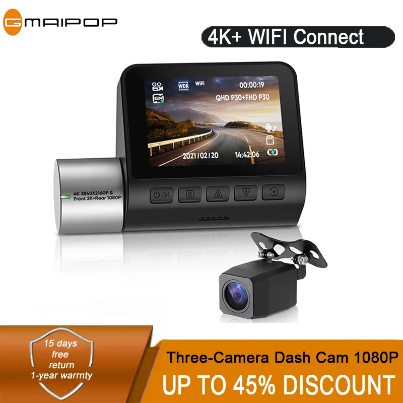 Dash Cam 70Gmai 4K 2160P WIFI Dual Dash Camera CAR DVR 2K Front and 1080P Rear Lens Vehicle Black Box Hidden Installing
Dash Cam 70Gmai 4K 2160P WIFI Dual Dash Camera CAR DVR 2K Front and 1080P Rear Lens Vehicle Black Box Hidden Installing