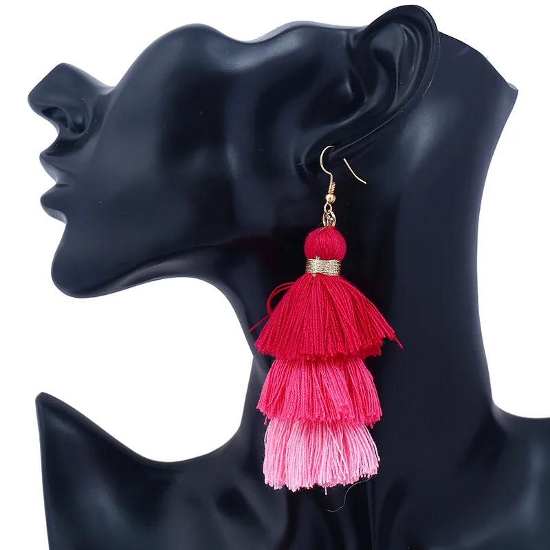 Bohemian Dangle Earrings Fashion Cotton Three Layer Tassel Long Pendant Earrings 2023 Summer Beach Jewelry Brincos For Women
Bohemian Dangle Earrings Fashion Cotton Three Layer Tassel Long Pendant Earrings 2023 Summer Beach Jewelry Brincos For Women