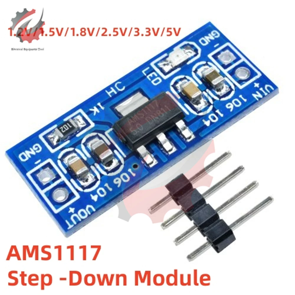 

5PCS AMS1117 4.75V-12V to 1.2V 1.5V 1.8V 2.5V 3.3V 5.0V DC-DC Step Down Power Supply Module For Arduino Raspberry pi