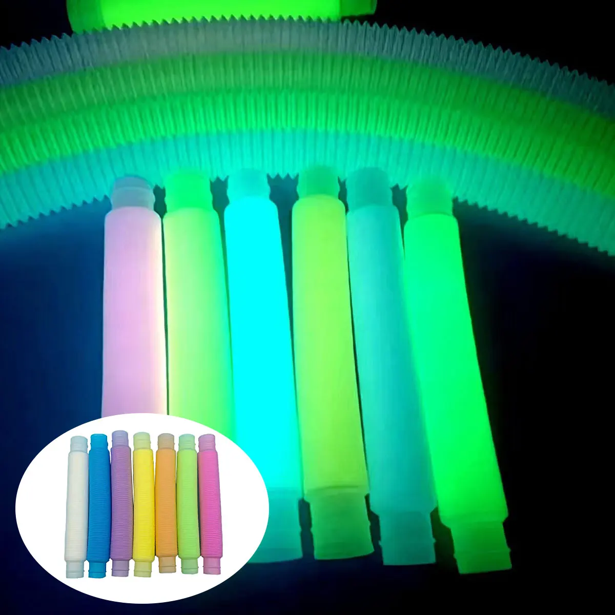 7pcs Luminous Pop Tubes Sensory Fidget Toy Stress Relieve Toys Autism Anti-stress Plastic Bellows for kids Squeeze Gifts Toys
7pcs Luminous Pop Tubes Sensory Fidget Toy Stress Relieve Toys Autism Anti-stress Plastic Bellows for kids Squeeze Gifts Toys