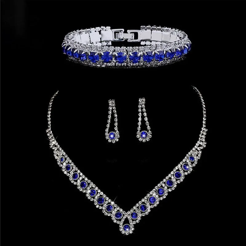 TREAZY 2023 New Royal Blue Crystal Bridal Jewelry Sets Rhinestone Statement Choker Necklace Earrings Women Wedding Jewelry Sets 
TREAZY 2023 New Royal Blue Crystal Bridal Jewelry Sets Rhinestone Statement Choker Necklace Earrings Women Wedding Jewelry Sets