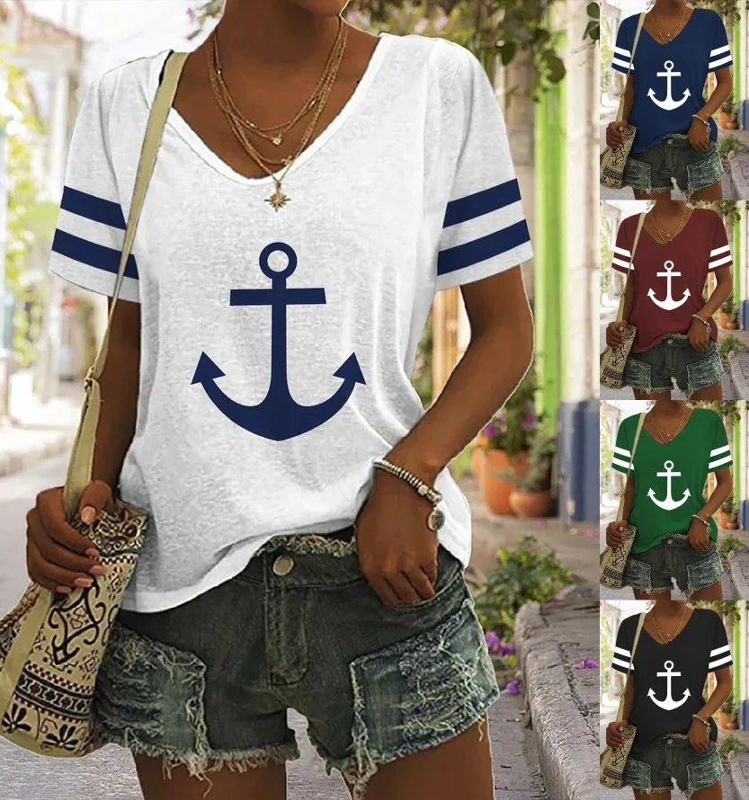2023 Women Sexy V-neck Fashion Short Sleeve Women Clothes Summer Tops Pullover T-shirt
2023 Women Sexy V-neck Fashion Short Sleeve Women Clothes Summer Tops Pullover T-shirt
