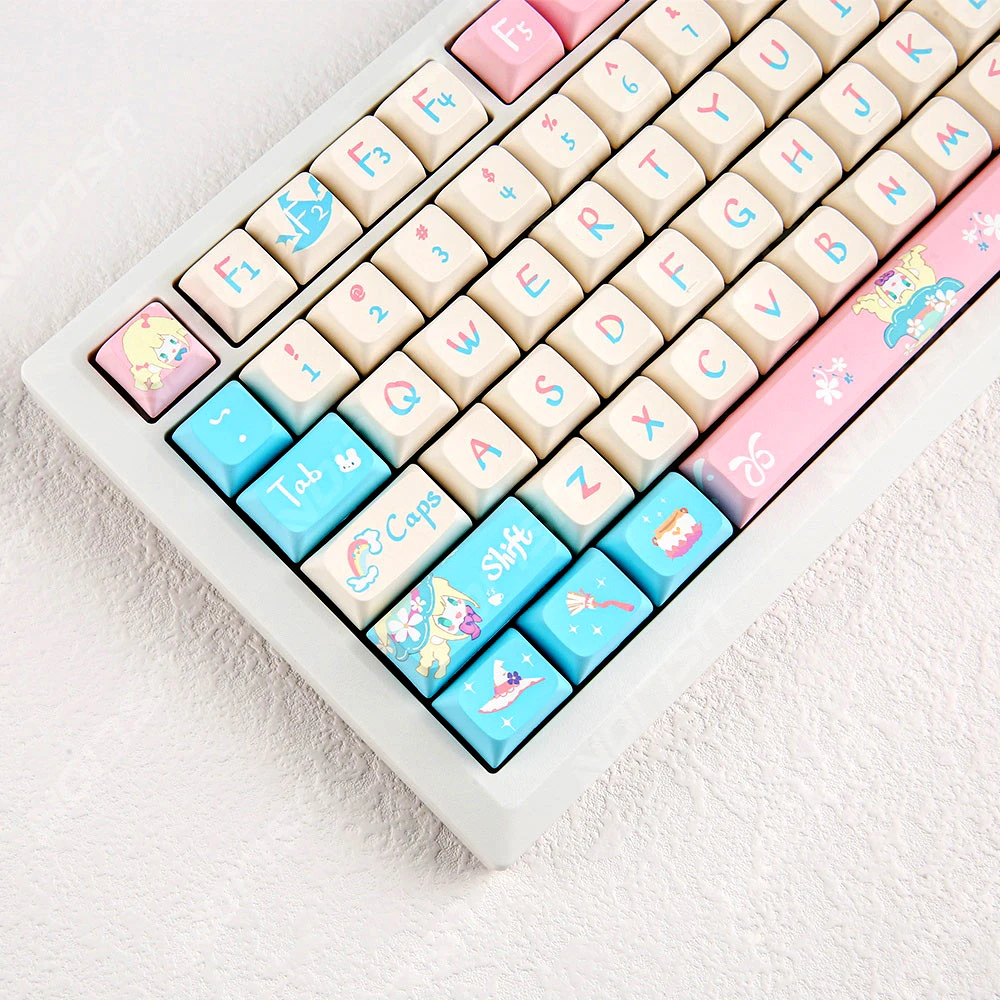 

Колпачки для механической клавиатуры, 132 клавиши, XDA Profile Witch Theme, синие, розовые цвета, колпачки для клавиш PBT 5-side Dye Sublimation Key, MX Switch