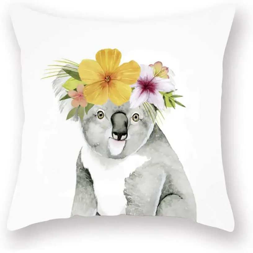 Throw Pillow Covers Animal Koala with Flower Wreath Home Decorative Pillow Cases Super Soft Square Cushion Covers for Sofa
Throw Pillow Covers Animal Koala with Flower Wreath Home Decorative Pillow Cases Super Soft Square Cushion Covers for Sofa