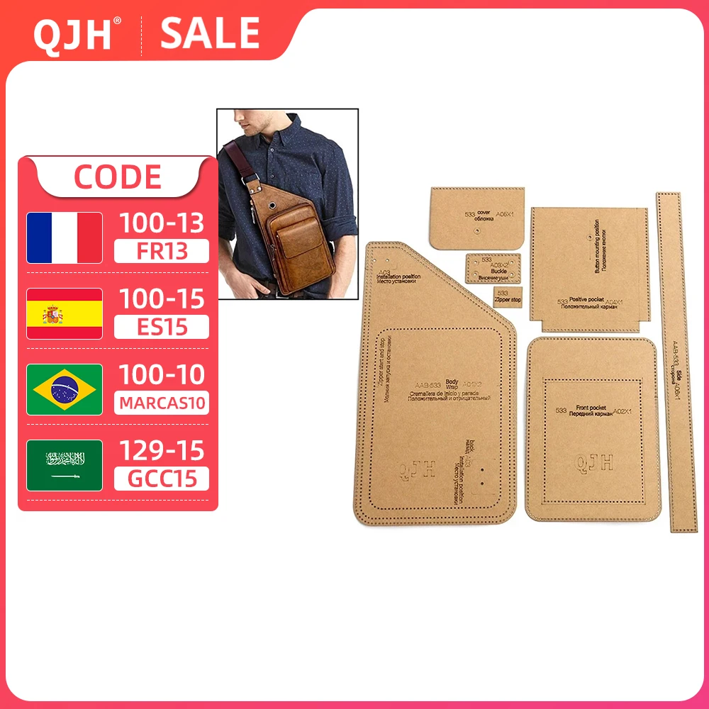 DIY Handmade Leather Men's Fashion Chest Bag Sewing Pattern Hard Kraft Paper Stencil Template DIY Craft Supplies 37cm*20cm
DIY Handmade Leather Men's Fashion Chest Bag Sewing Pattern Hard Kraft Paper Stencil Template DIY Craft Supplies 37cm*20cm