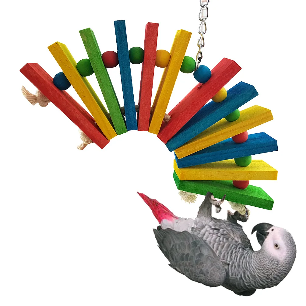 Colorful Wood Block Climbing Ladder Chewing Strings Tearing Toys Parrot Bite Toy Bird Shredding Toys for Small Medium Birds
Colorful Wood Block Climbing Ladder Chewing Strings Tearing Toys Parrot Bite Toy Bird Shredding Toys for Small Medium Birds