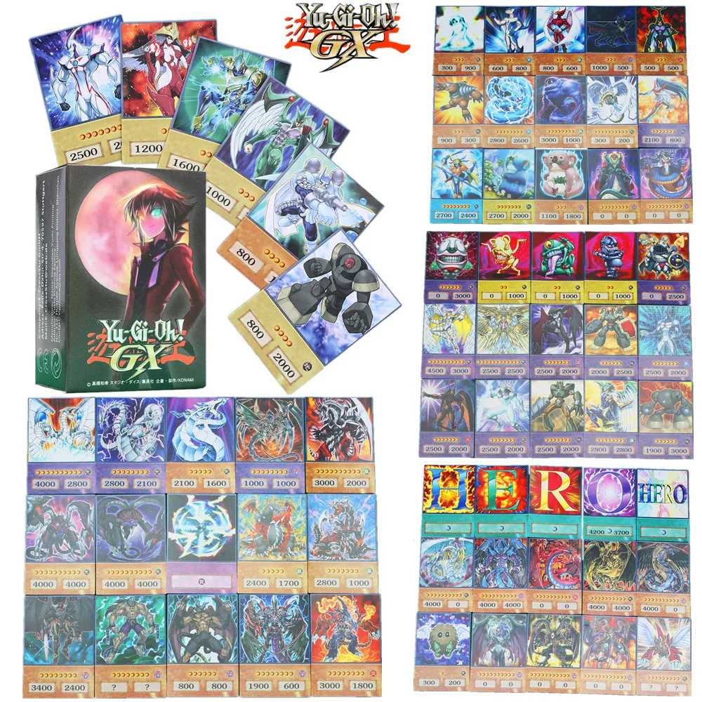 

100Pcs/box Yu Gi Oh Duel Monsters Flash Card Dark Magician Blue-Eyes White Dragon Diy Game Collection Cards Toys