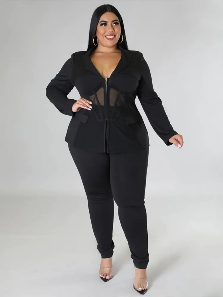 5XL Plus Size Sets Women Clothes 2 Piece Set Tops And Pant Suit Autumn New Mesh Patchwork Oversize Sexy Office Lady Outfits 2022
5XL Plus Size Sets Women Clothes 2 Piece Set Tops And Pant Suit Autumn New Mesh Patchwork Oversize Sexy Office Lady Outfits 2022