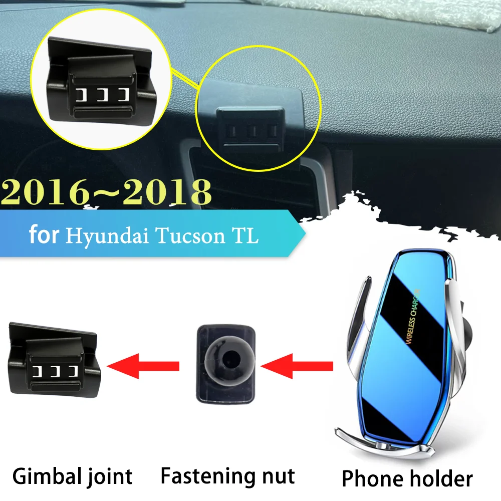 Car Mobile Phone Holder for Hyundai Tucson TL SE 2016 2017 2018 GPS Air Vent Clip Support Fast Wireless Charging Tray Accessorie
Car Mobile Phone Holder for Hyundai Tucson TL SE 2016 2017 2018 GPS Air Vent Clip Support Fast Wireless Charging Tray Accessorie