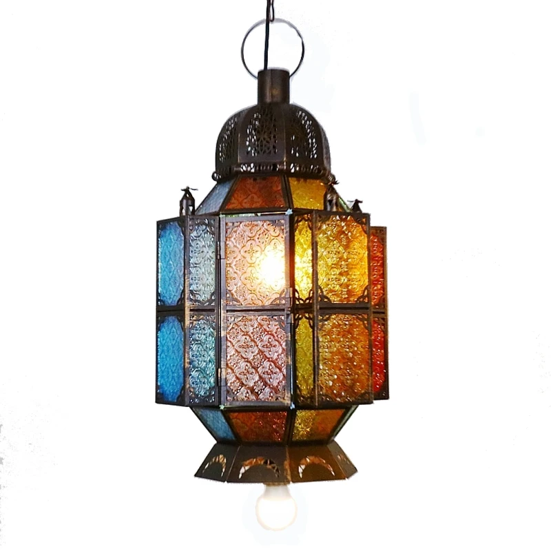 Vintage Morocco Muslim Exotic Style Stained Glass Iron Hollow Carving Chain Pendant Lights E27 Droplights for Aisle Corridor
Vintage Morocco Muslim Exotic Style Stained Glass Iron Hollow Carving Chain Pendant Lights E27 Droplights for Aisle Corridor