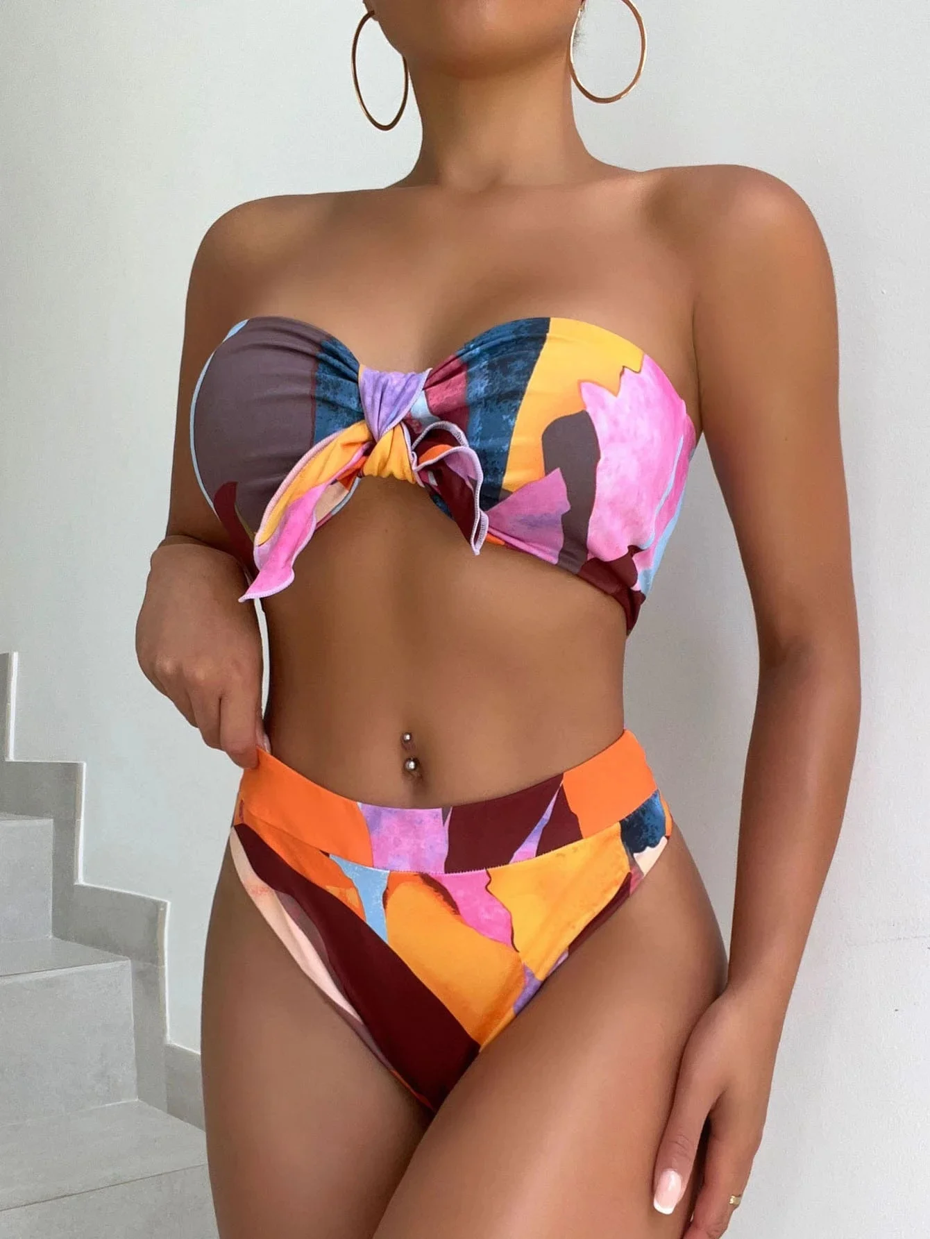 Two Piece Bikini Chest Knot Strapless Geometric Printing Swimsuit 2022 Sexy Beach Women Swimwear Vintage Bathing Suit
Two Piece Bikini Chest Knot Strapless Geometric Printing Swimsuit 2022 Sexy Beach Women Swimwear Vintage Bathing Suit