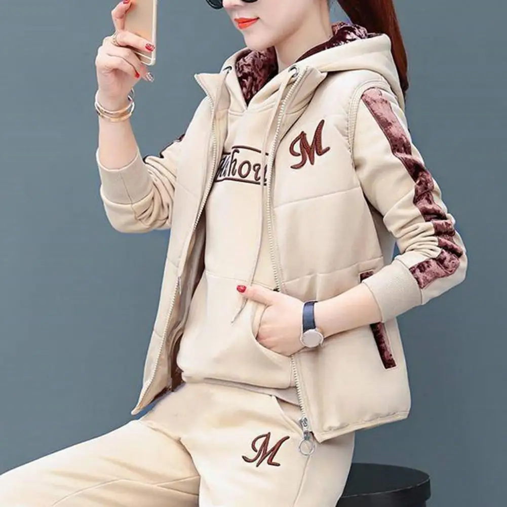 3Pcs/Set Simple Casual Outfit Windproof Drawstring Autumn Winter Hooded Loose Fit Female Casual Tracksuit Coldproof
3Pcs/Set Simple Casual Outfit Windproof Drawstring Autumn Winter Hooded Loose Fit Female Casual Tracksuit Coldproof