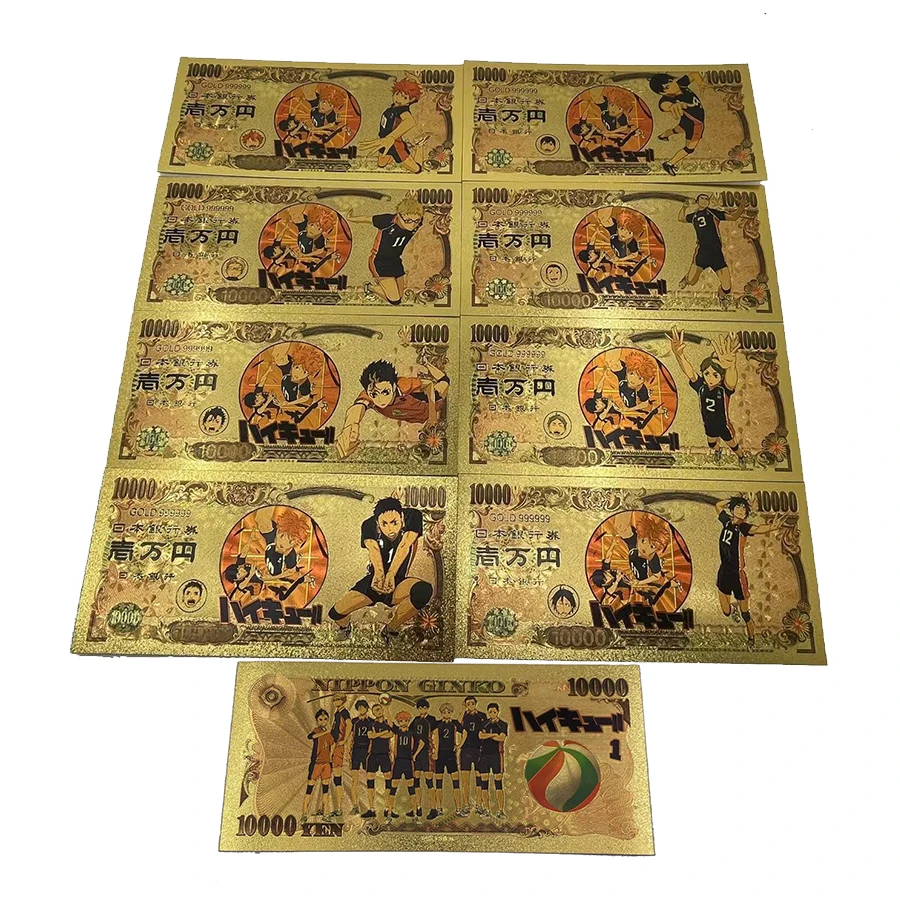 1 PC New Gold Color Banknote Cartoon Volleyball Boy Anime Haik-yuu gold plastic cards for fans souvenir Banknotes Bills
1 PC New Gold Color Banknote Cartoon Volleyball Boy Anime Haik-yuu gold plastic cards for fans souvenir Banknotes Bills
