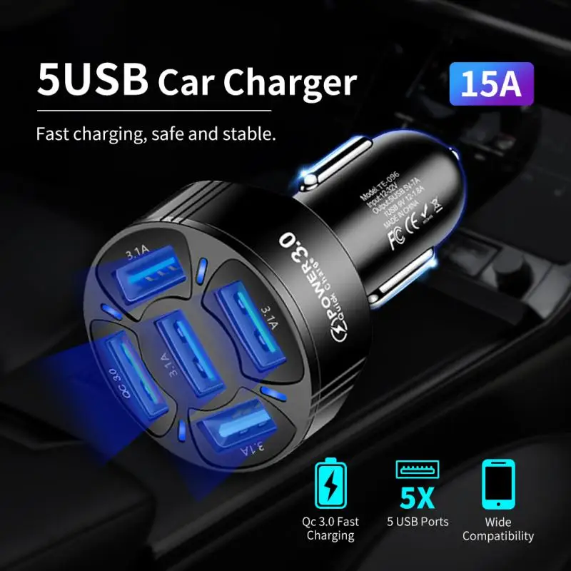 35W Quick Fast Car Charging 5 Ports USB Car Charge For iPhone 13 Xiaomi Huawei Mobile Phone Charger Adapter in Car
35W Quick Fast Car Charging 5 Ports USB Car Charge For iPhone 13 Xiaomi Huawei Mobile Phone Charger Adapter in Car