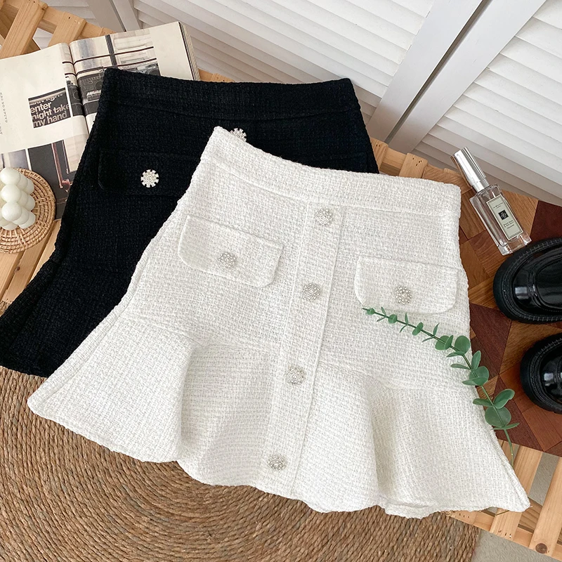 Ashgaily 2023 Tweed Skirt Women High Waist Skirts Single Breasted Fashion Women Zipper Sequined Sashes Mini Skirt
Ashgaily 2023 Tweed Skirt Women High Waist Skirts Single Breasted Fashion Women Zipper Sequined Sashes Mini Skirt