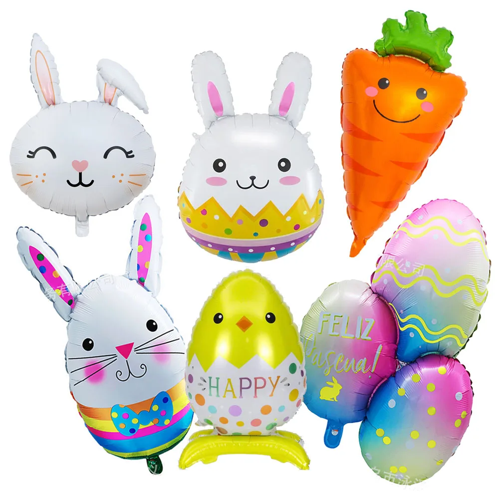 

Пасхальные воздушные шары в виде кролика, воздушные шары в виде цыплят моркови для украшения на Пасху, шары в виде пасхальных яиц