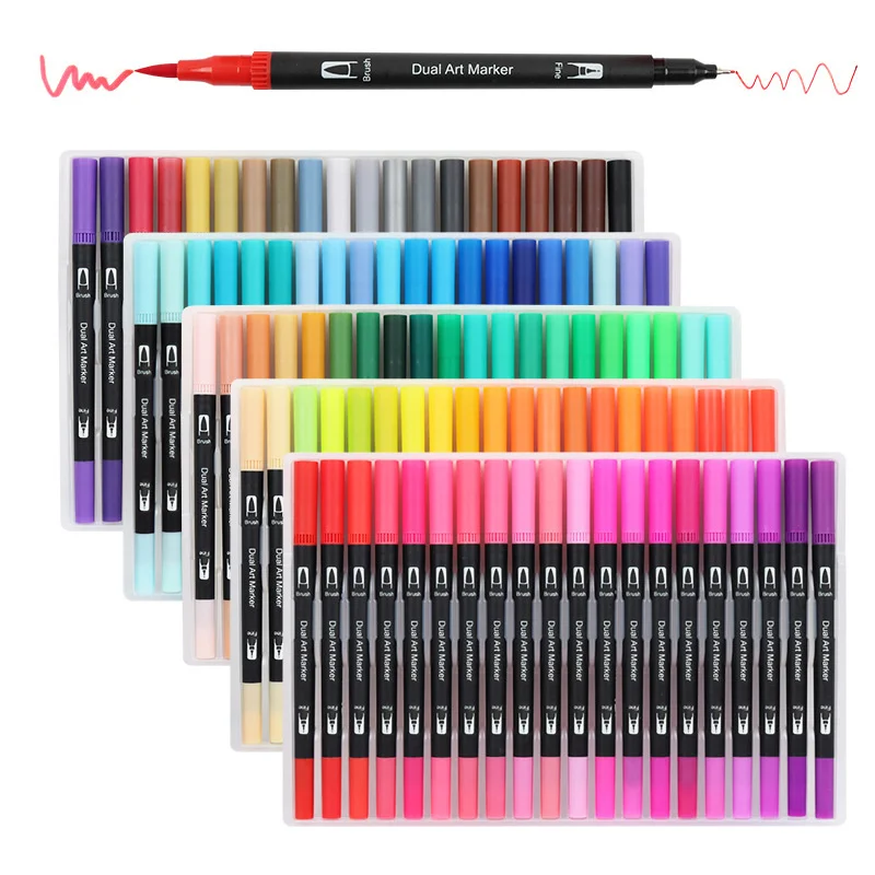 2022 Fashion Double headed marker water-based soft head watercolor pen for school children's painting set art markers supplies
2022 Fashion Double headed marker water-based soft head watercolor pen for school children's painting set art markers supplies