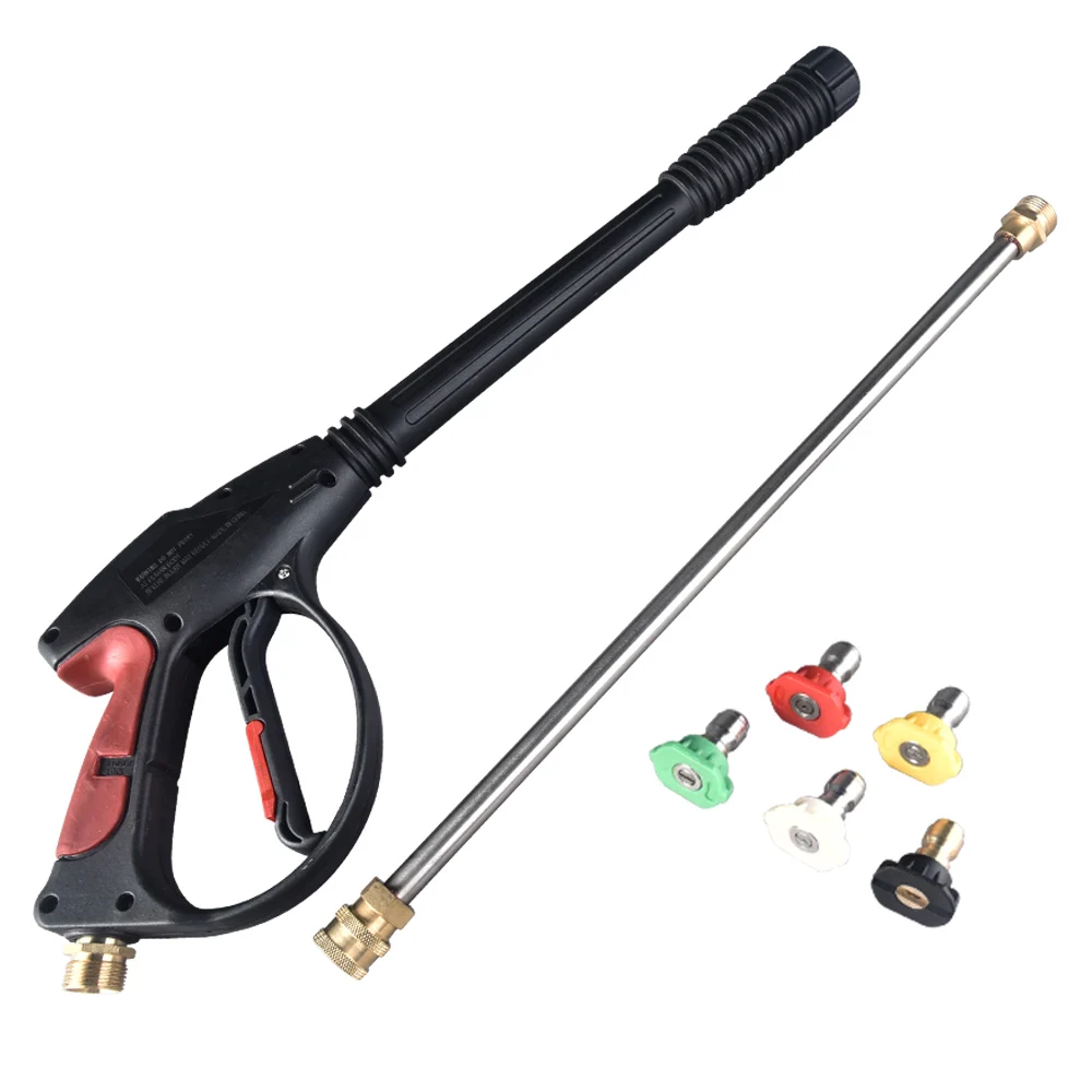 Car Wash Gun High-pressure Wash Gun with 19'' Extension Hose 4 Quick-connect Nozzles 1 Soap Nozzle for Domestic Car Washers
Car Wash Gun High-pressure Wash Gun with 19'' Extension Hose 4 Quick-connect Nozzles 1 Soap Nozzle for Domestic Car Washers