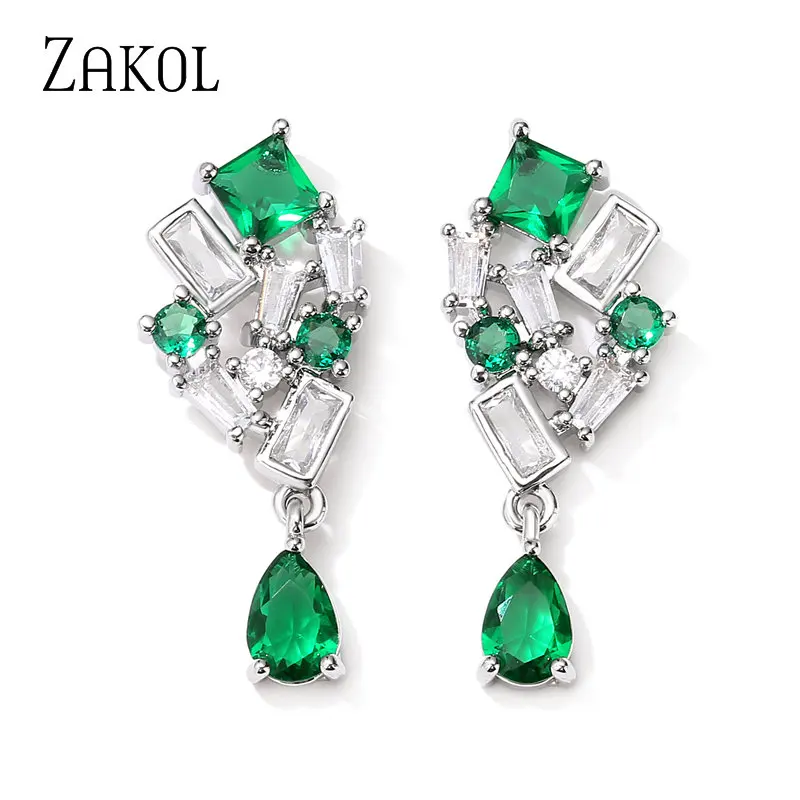 ZAKOL Classic Green Cubic Zirconia Leaf Dangle Earrings for Women Shiny Marquise Cut Bridal Wedding Dinner Jewelry EP5551
ZAKOL Classic Green Cubic Zirconia Leaf Dangle Earrings for Women Shiny Marquise Cut Bridal Wedding Dinner Jewelry EP5551