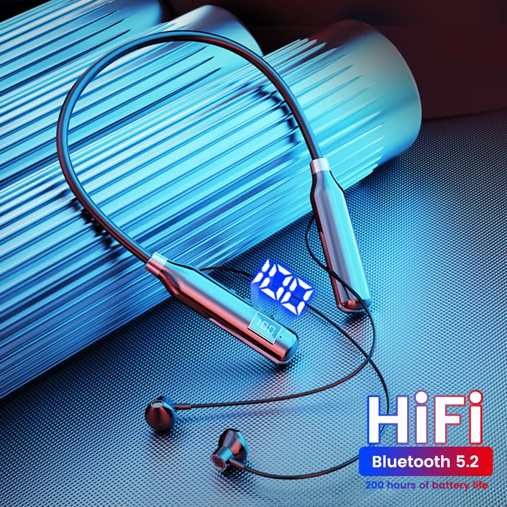 Neckband Wireless Bluetooth Earphone Magnetic Headphone Waterproof Sport Headset Noise Cancelling With Micophone Digital Display
Neckband Wireless Bluetooth Earphone Magnetic Headphone Waterproof Sport Headset Noise Cancelling With Micophone Digital Display