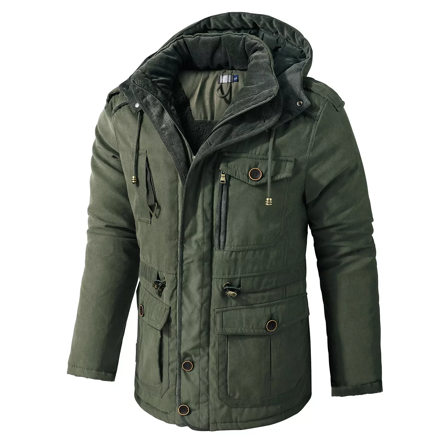 2022NEW Men Hooded Parkas Jacket Mid-length Fleece Thick Cotton-padded Jackets Men Multi-pocket Casual Overcoat Fur Linner Coats
2022NEW Men Hooded Parkas Jacket Mid-length Fleece Thick Cotton-padded Jackets Men Multi-pocket Casual Overcoat Fur Linner Coats