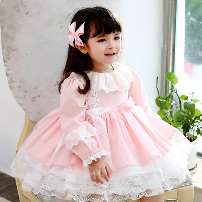 Spring Autumn New Spanish Lolita Princess Ball Gown Lace Bow Stitching Sweet Cute Dresses For Girl 12M-6T A272
Spring Autumn New Spanish Lolita Princess Ball Gown Lace Bow Stitching Sweet Cute Dresses For Girl 12M-6T A272