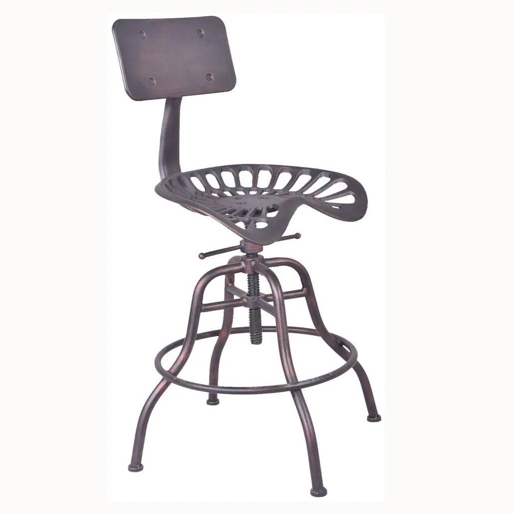 Topower Industrial Design Metal Adjustable Height Backrest Chair Vintage Tractor Saddle Bar Stool (Copper)
Topower Industrial Design Metal Adjustable Height Backrest Chair Vintage Tractor Saddle Bar Stool (Copper)