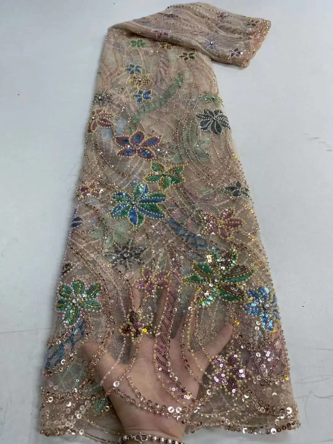 Gold African Guipure Cord Lace Fabric 2022 High Quality Nigerian Tulle Sequin Fabrics for Bridal Wedding Dresses Lace Material
Gold African Guipure Cord Lace Fabric 2022 High Quality Nigerian Tulle Sequin Fabrics for Bridal Wedding Dresses Lace Material